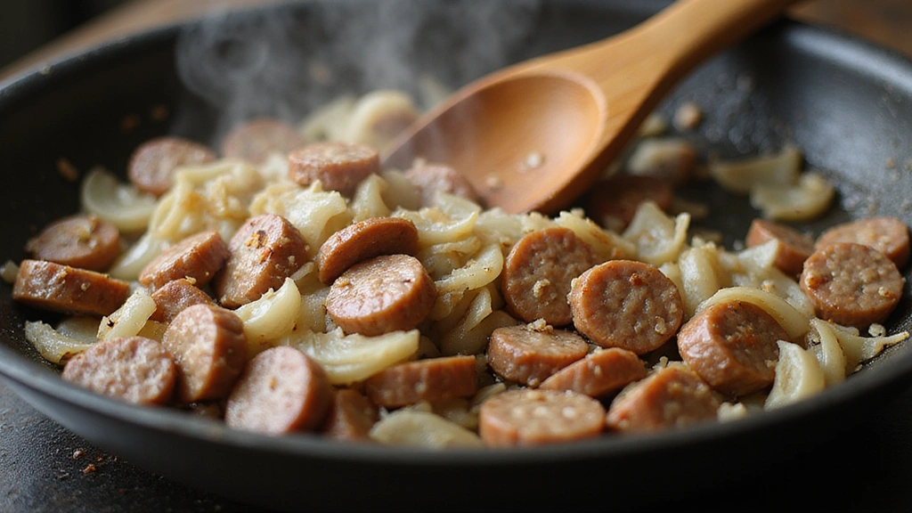 Cheesy Sausage Lasagna Recipe That Melts in Your Mouth - Step 3: Sauté Sausage and Onions