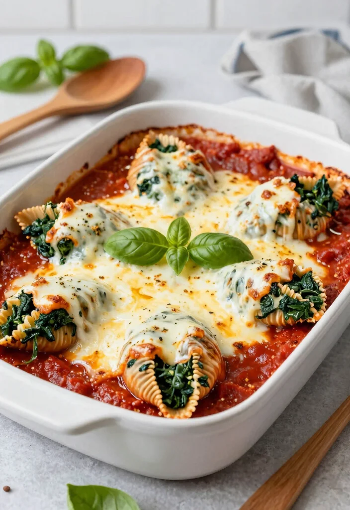 10 Easy Dinner Recipes for Two: Quick Cozy Meals - 5. Spinach and Ricotta Stuffed Shells