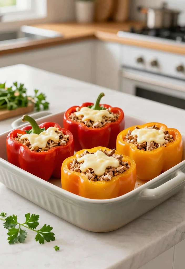 10 Keto Ground Turkey Recipes for Easy Low-Carb Dinners - 1. Cheesy Turkey Stuffed Bell Peppers