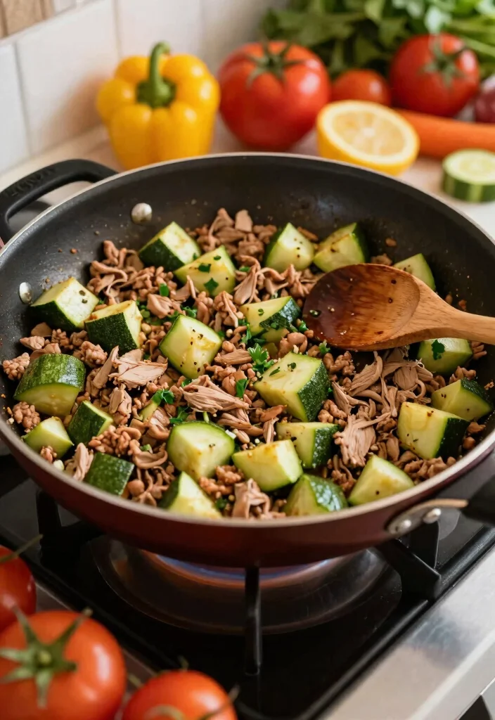 10 Keto Ground Turkey Recipes for Easy Low-Carb Dinners - 2. One-Pan Turkey and Zucchini Skillet