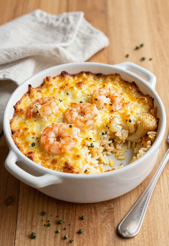 10 Keto Shrimp Recipes for Easy Light Weeknight Dinners - 8. Shrimp and Cauliflower Rice Casserole
