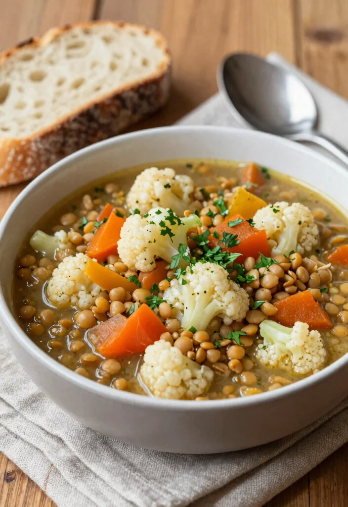 12 Cauliflower Vegan Recipes for Easy Plant-Forward Meals - 9. Cauliflower and Lentil Stew