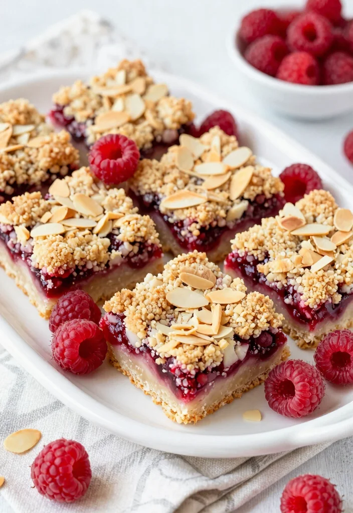 12 Dessert Bar Recipes for Easy Shareable Sweet Squares - 4. Raspberry Almond Crumble Bars