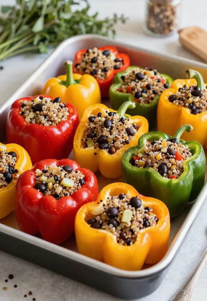 12 Healthy Dairy-Free Dinner Recipes for Simple Weeknight Meals - 7. Stuffed Bell Peppers with Quinoa and Black Beans