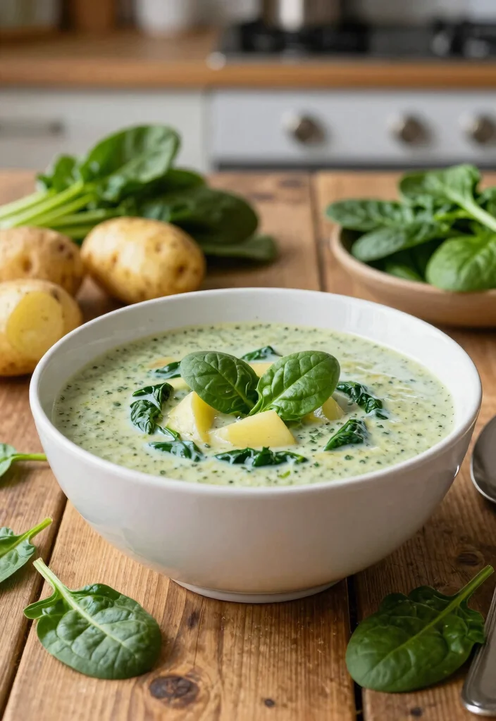 12 Healthy Fall Recipes with Cozy Simple Seasonal Flavor - 11. Creamy Spinach and Potato Soup