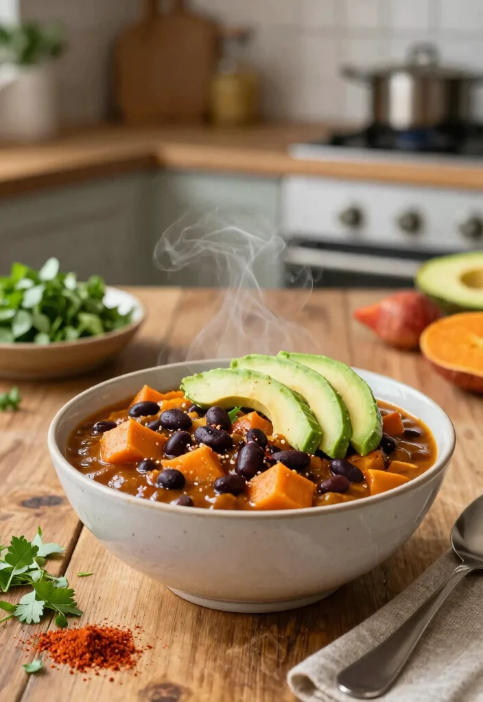 12 Healthy Fall Recipes with Cozy Simple Seasonal Flavor - 6. Sweet Potato and Black Bean Chili