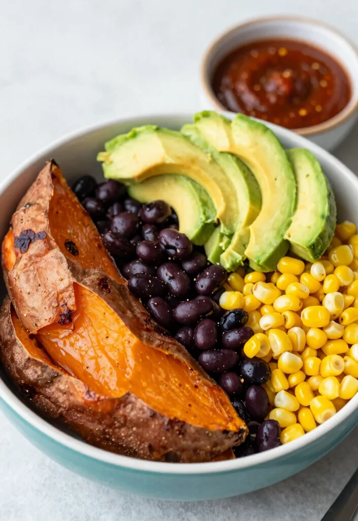 12 Healthy Meal Prep Recipes for Easy Balanced Weekdays - 4. Spicy Sweet Potato and Black Bean Bowl