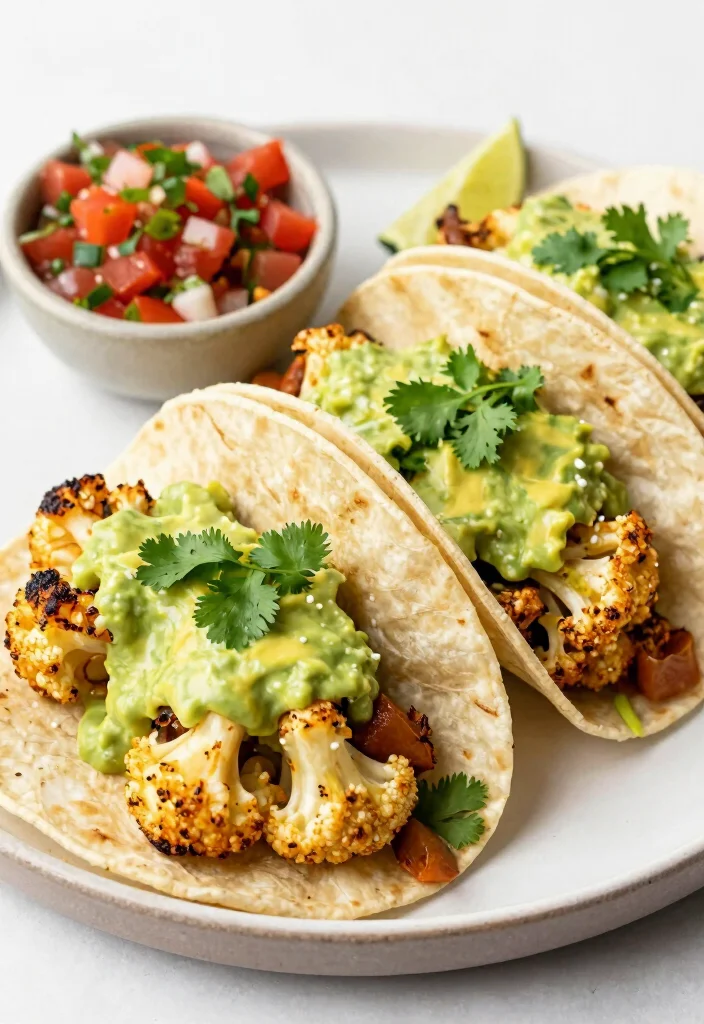 12 Healthy Meal Prep Recipes for Easy Balanced Weekdays - 5. Cauliflower Tacos with Avocado Cream