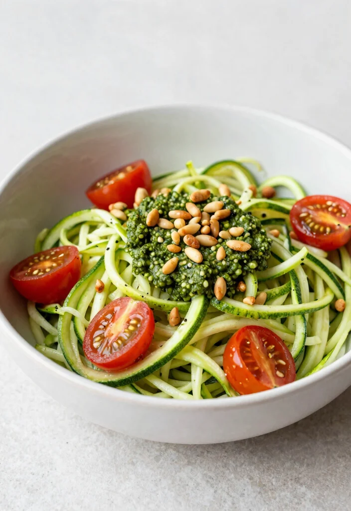 12 Healthy Meal Prep Recipes for Easy Balanced Weekdays - 9. Zucchini Noodles with Pesto