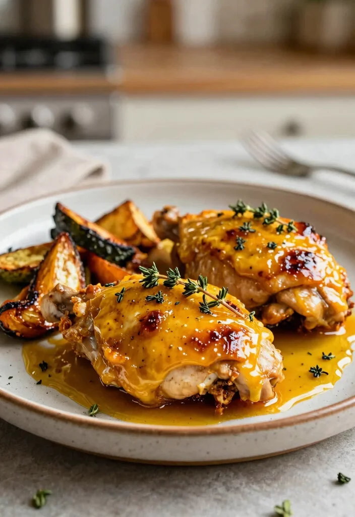 12 Healthy Meat Recipes for Easy Balanced Weeknight Meals - 6. Honey Mustard Chicken Thighs
