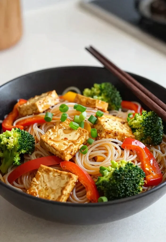 12 Healthy Noodle Recipes for Light Flavor-Packed Dinners - 9. Shirataki Noodles with Stir-fried Tofu