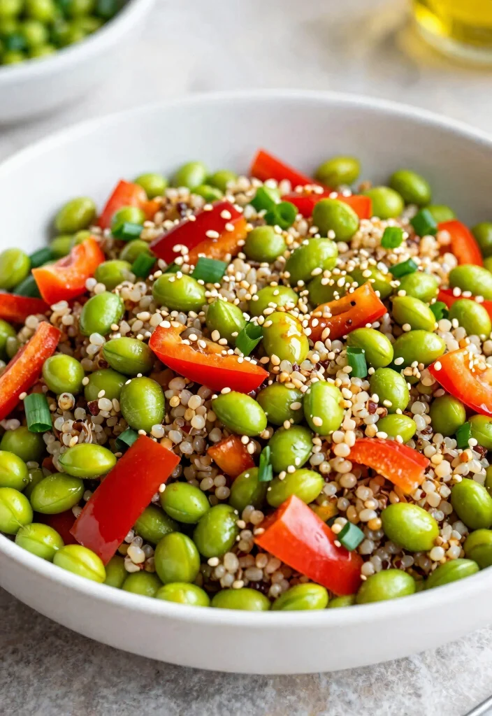 12 High-Protein Vegan Recipes for Easy Nourishing Meals - 10. Edamame and Quinoa Salad