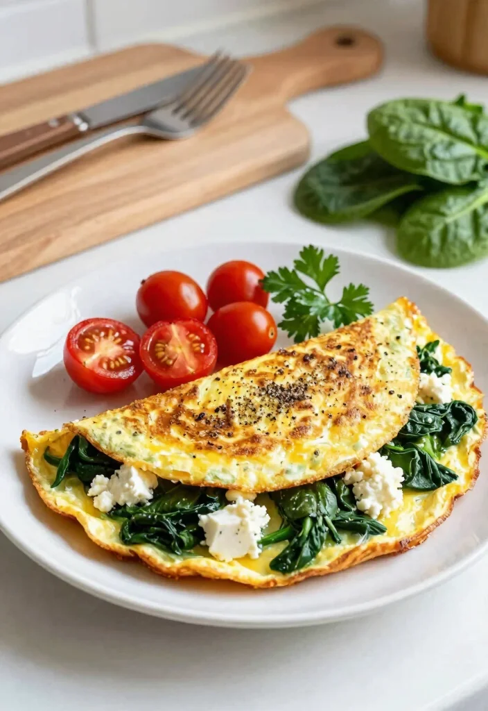 12 Keto Breakfast Recipes for Easy Low-Carb Morning Meals - 4. Spinach and Feta Omelette