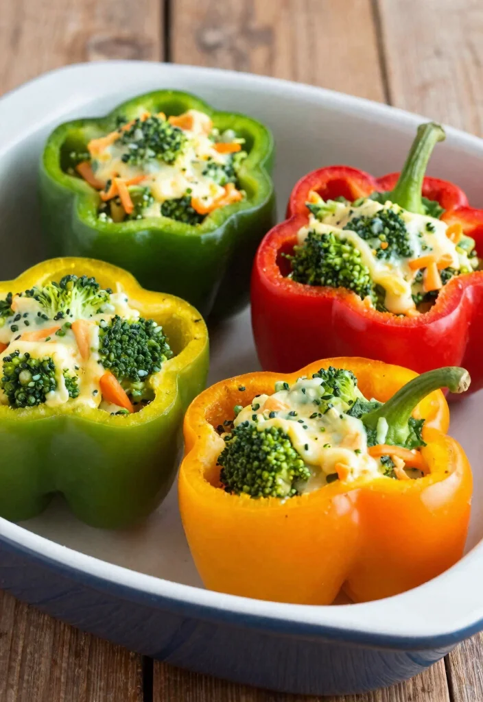 12 Keto Broccoli Recipes for Easy Healthy Low-Carb Dinners - 7. Broccoli and Cheese Stuffed Peppers