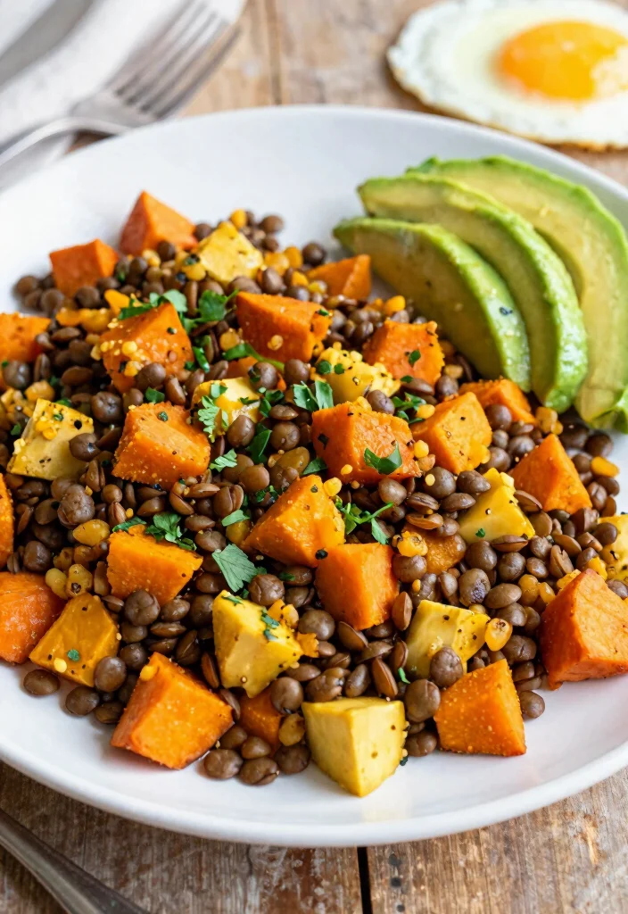12 Lentil Vegan Recipes for Protein-Rich Budget-Friendly Meals - 11. Lentil and Sweet Potato Hash