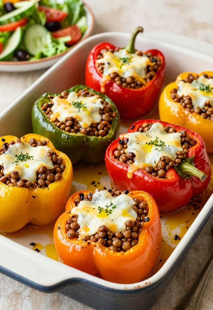 12 Lentil Vegan Recipes for Protein-Rich Budget-Friendly Meals - 6. Lentil Stuffed Peppers