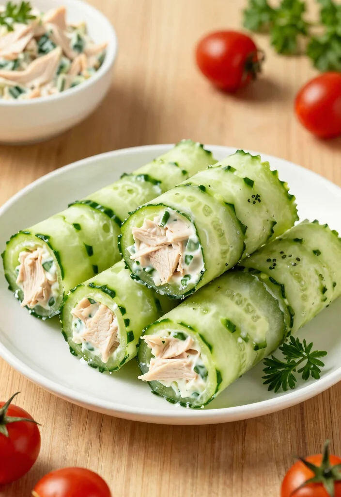 12 Low-Calorie Keto Recipes for Light Satisfying Meals - 10. Cucumber Chicken Salad Wraps