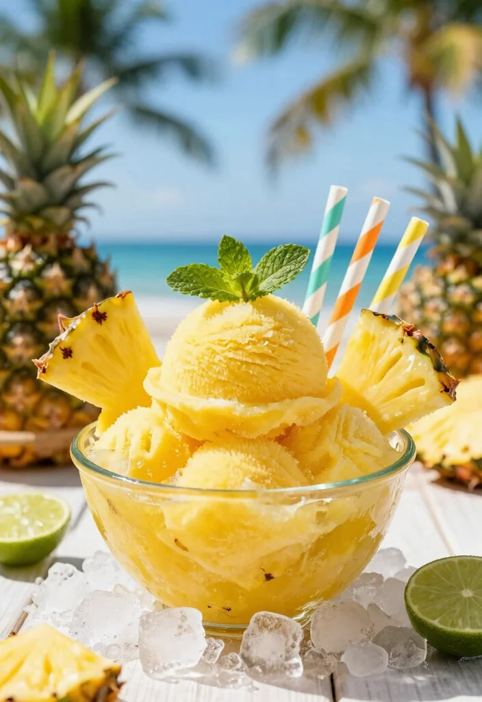 12 Pineapple Dessert Recipes for Fresh Tropical Sweet Ideas - 3. Tropical Pineapple Sorbet