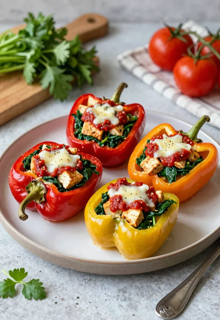12 Tofu Dinner Recipes for Easy High-Protein Weeknight Meals - 11. Tofu and Spinach Stuffed Peppers