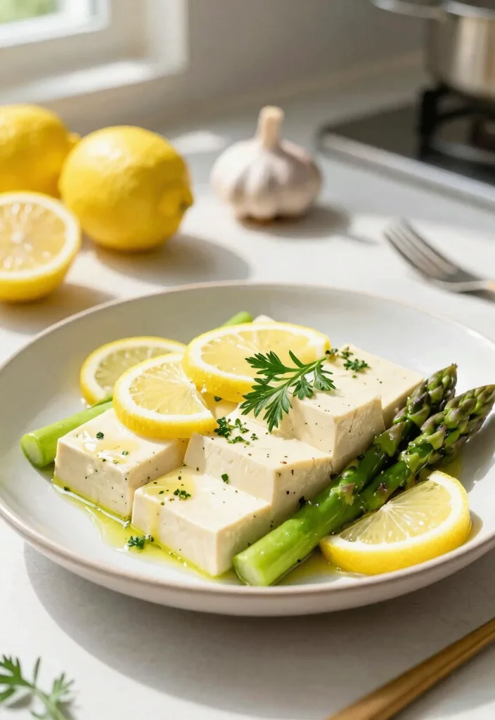 12 Tofu Dinner Recipes for Easy High-Protein Weeknight Meals - 4. Lemon Garlic Tofu with Asparagus