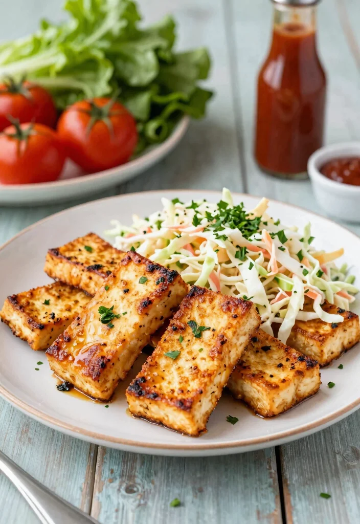12 Tofu Dinner Recipes for Easy High-Protein Weeknight Meals - 9. Baked BBQ Tofu with Coleslaw