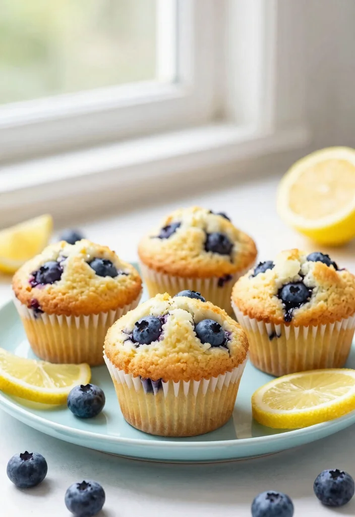 12 Vegan Bakery Recipes for Simple Sweet Plant-Based Treats - 10. Lemon Blueberry Muffins