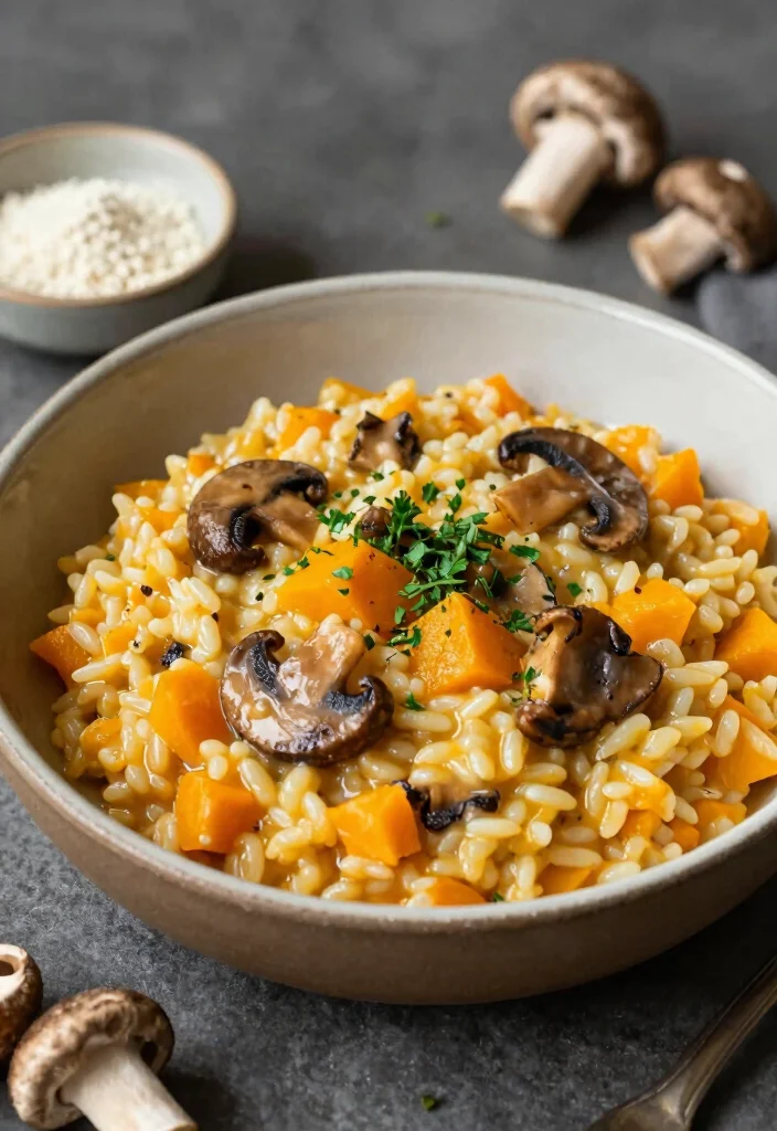 12 Vegan Butternut Squash Recipes for Cozy Seasonal Meals - 11. Butternut Squash and Mushroom Risotto