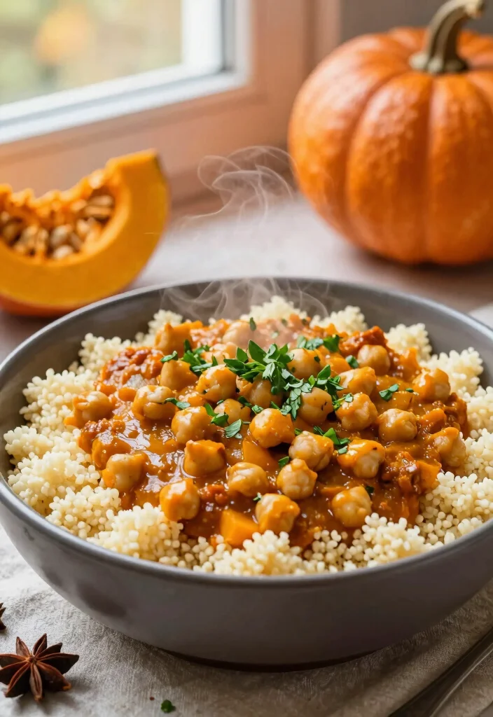 12 Vegan Fall Recipes with Cozy Seasonal Flavor Ideas - 8. Moroccan Chickpea and Pumpkin Stew