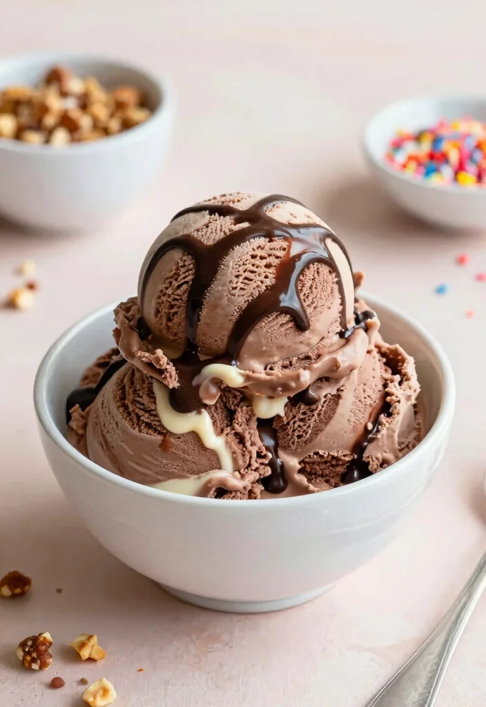 14 Chocolate Dessert Recipes with Easy Rich Crowd-Pleasers - 12. Chocolate Swirl Ice Cream