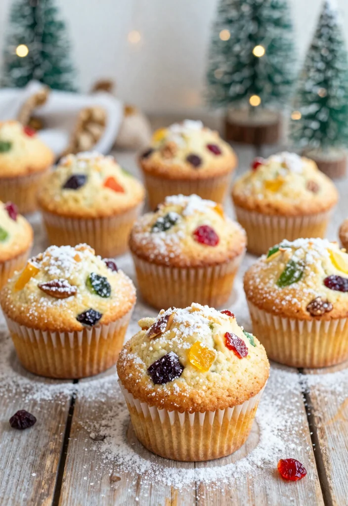 14 Christmas Dessert Recipes with Festive Easy Holiday Sweets - 3. Festive Fruitcake Muffins