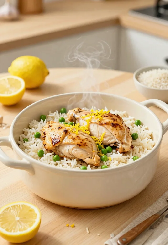 14 Healthy Budget Recipes for Cheap Simple Everyday Meals - 2. One-Pot Lemon Garlic Chicken & Rice