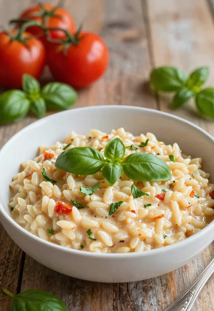 14 Healthy Budget Recipes for Cheap Simple Everyday Meals - 9. Simple Tomato Basil Risotto
