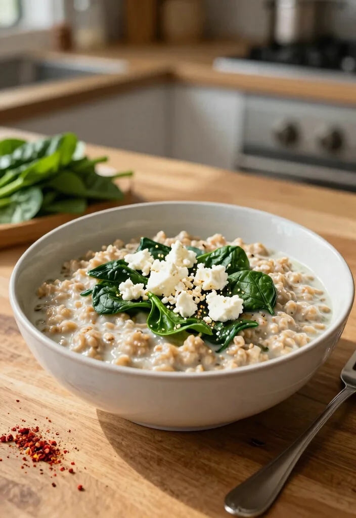 14 Healthy Oatmeal Recipes for Easy Nutritious Meals - 2. Savory Spinach and Feta Oatmeal