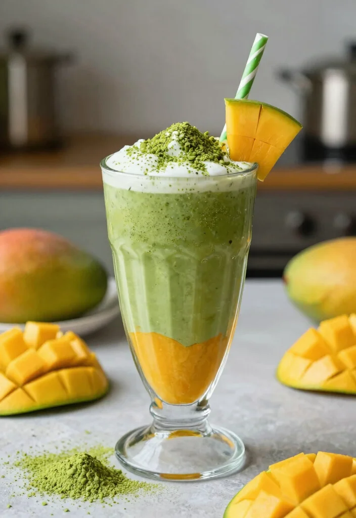 14 Healthy Smoothie Recipes for Quick Nutritious Blends - 14. Matcha Mango Smoothie