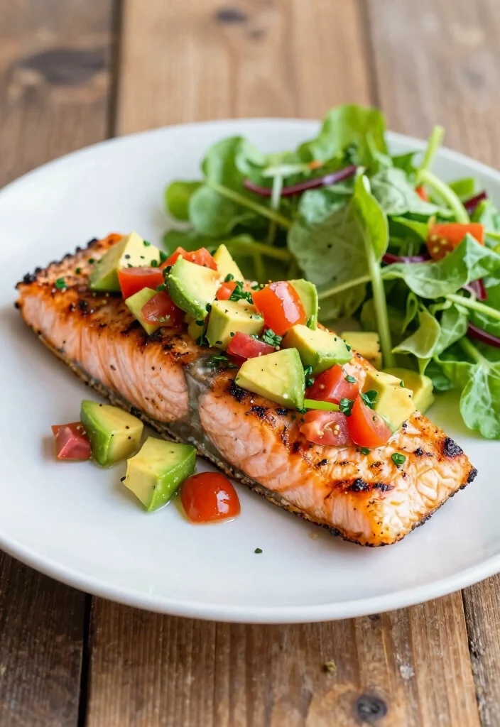 14 Low-Carb Dinner Recipes for Easy Balanced Weeknight Meals - 3. Grilled Salmon with Avocado Salsa