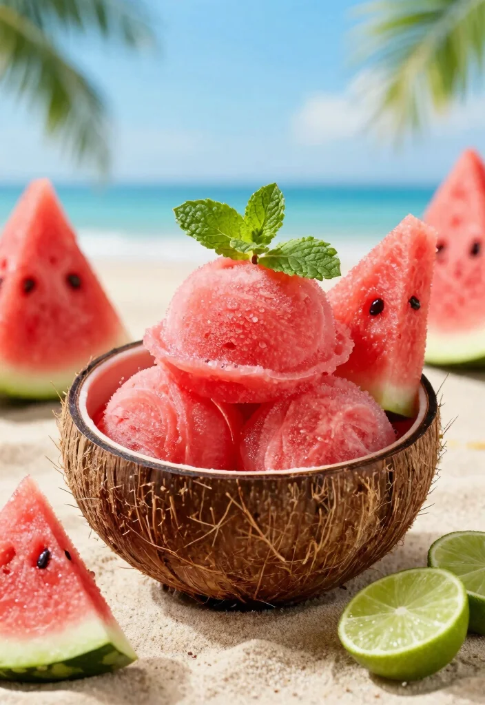 14 Summer Dessert Recipes with Fresh Easy Fruit-Forward Ideas - 2. Watermelon Sorbet