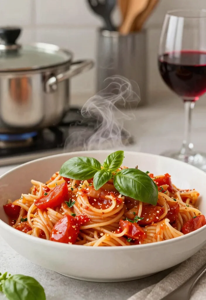 14 Vegan Pasta Recipes for Easy Comforting Weeknight Plates - 2. One-Pot Tomato Basil Pasta