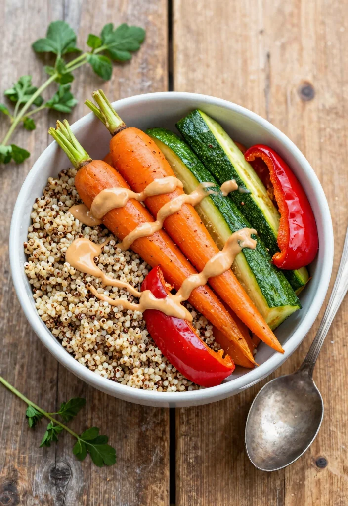 14 Vegan Vegetable Recipes for Simple Fresh Everyday Meals - 4. Roasted Vegetable Quinoa Bowl