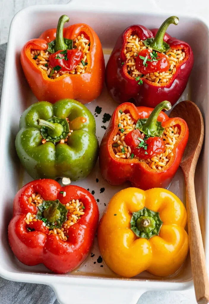 14 Vegan Vegetable Recipes for Simple Fresh Everyday Meals - 8. Mediterranean Stuffed Peppers