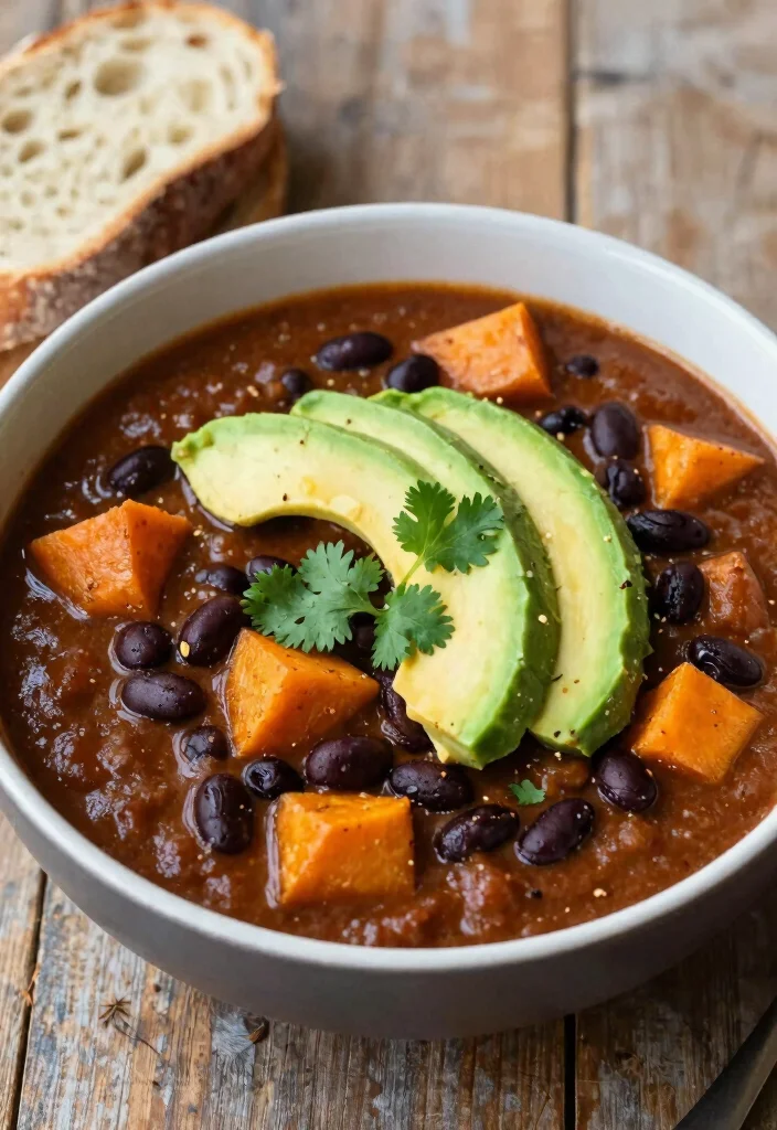 14 Vegan Vegetable Recipes for Simple Fresh Everyday Meals - 9. Sweet Potato and Black Bean Chili