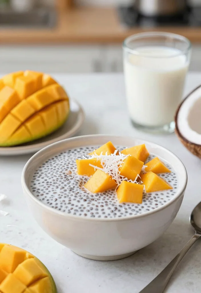 8 Simple 3-Ingredient Dessert Recipes for Fast Easy Treats - 8. Mango Coconut Chia Pudding
